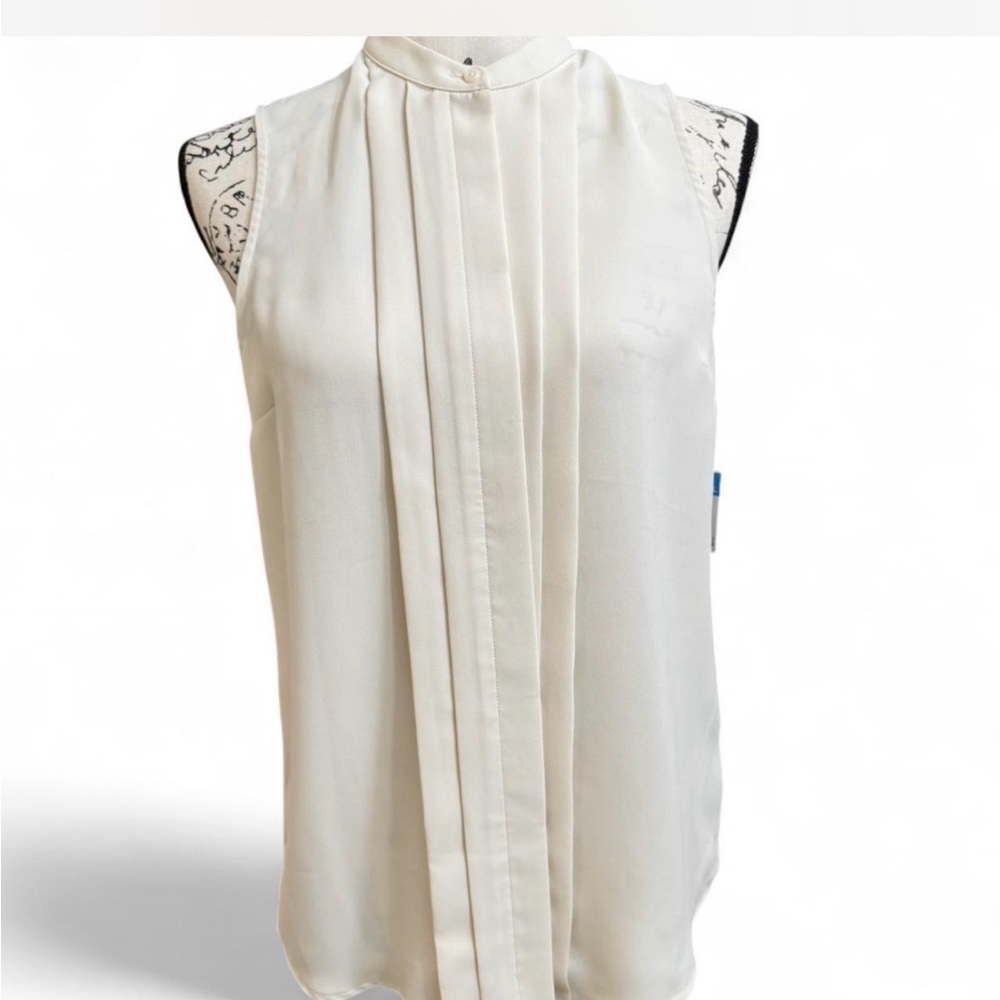 Express Sleeveless Cream Pleated Front Women's Top